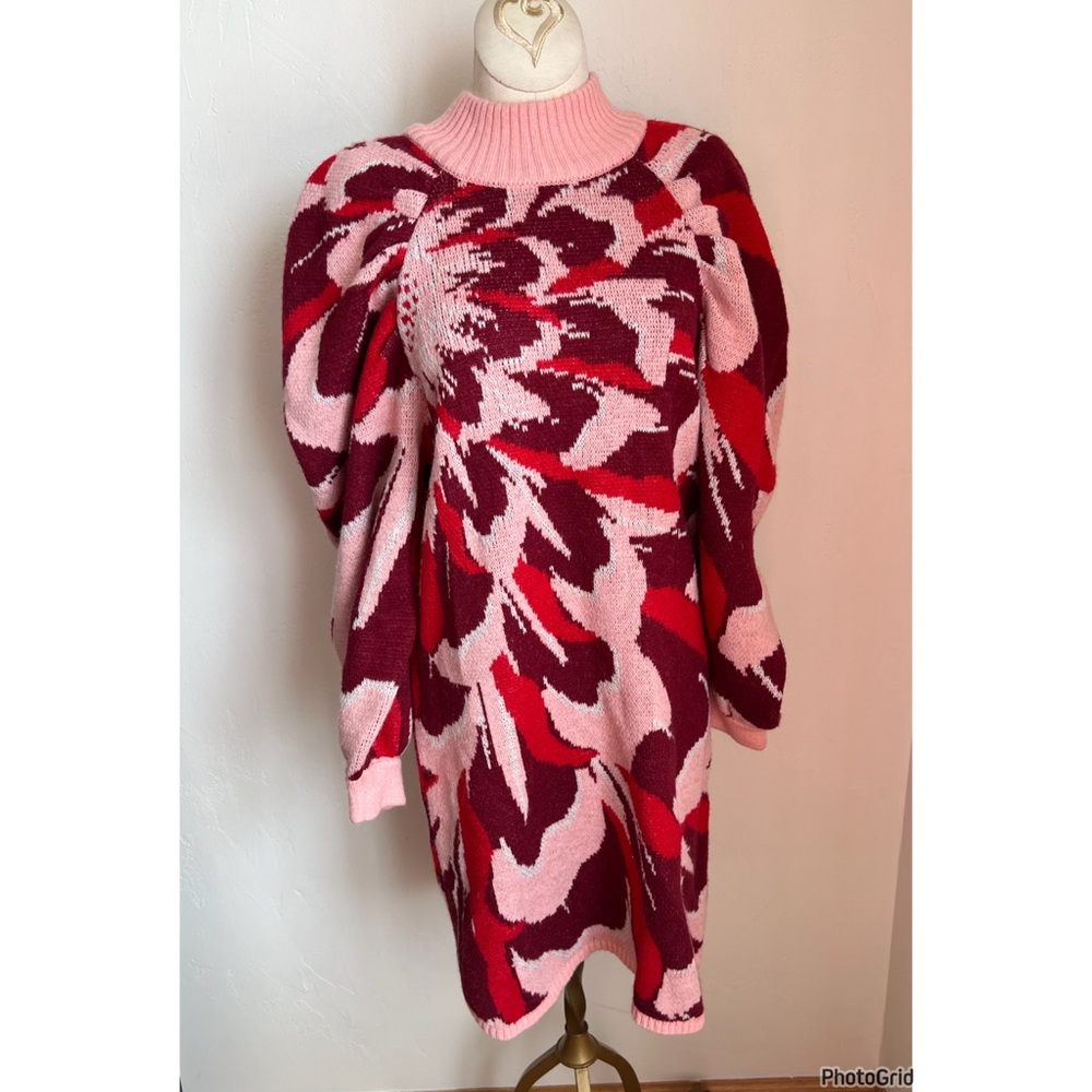 Farm Rio X Nuuly Flower Knit Mini Dress Small - Picture 2 of 4